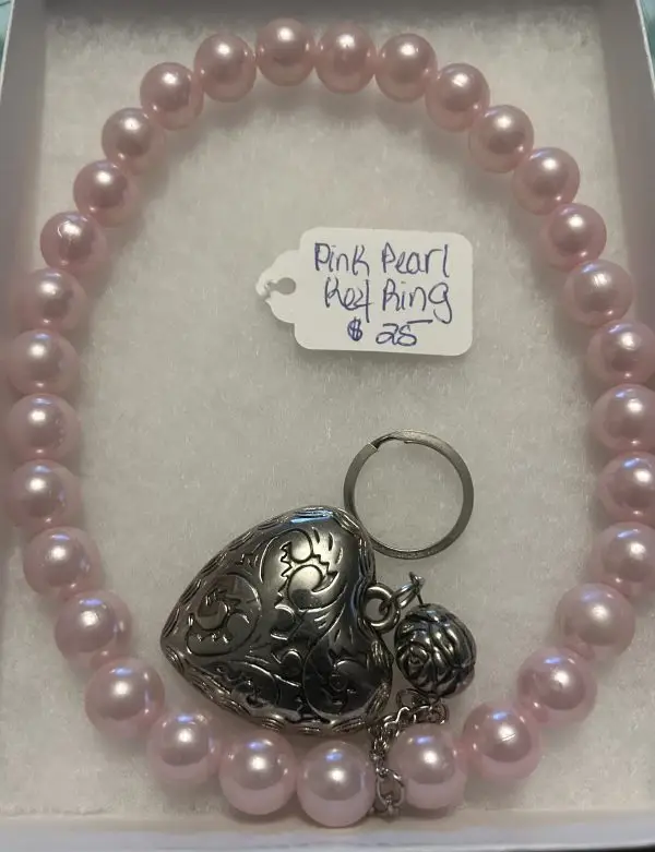 Pink Pearl Keychain